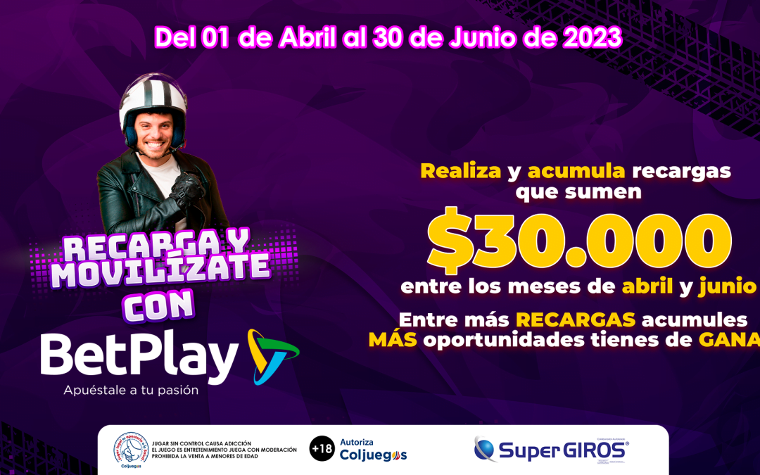 Recarga y movilízate con BetPlay