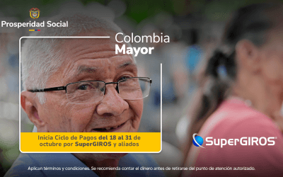 Puntos de entrega del incentivo Colombia Mayor octubre