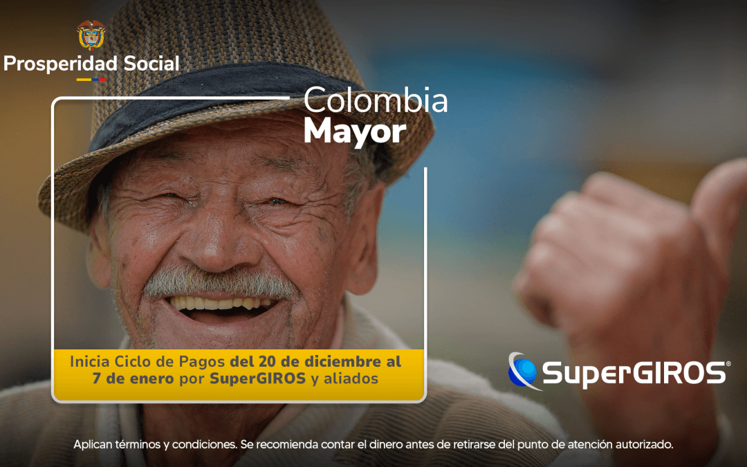 Puntos de entrega del incentivo Colombia Mayor Diciembre 2024 – Enero 2025